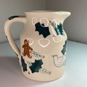 Vintage Hartstone Pottery Christmas Themed Pitcher